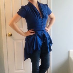 Long Tiered and Ruched Top